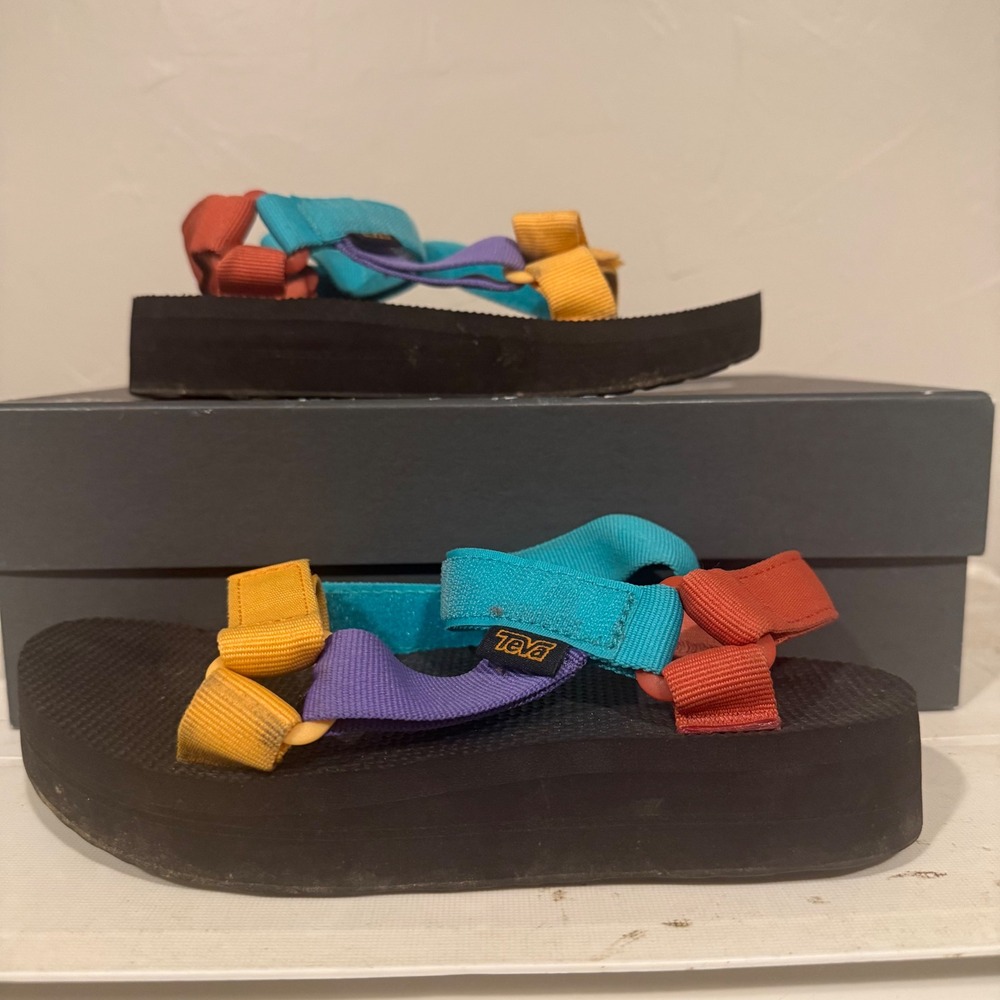 Teva Midform Universal Sandal Womens 5 Multi Colorblock Good Platform 1090969